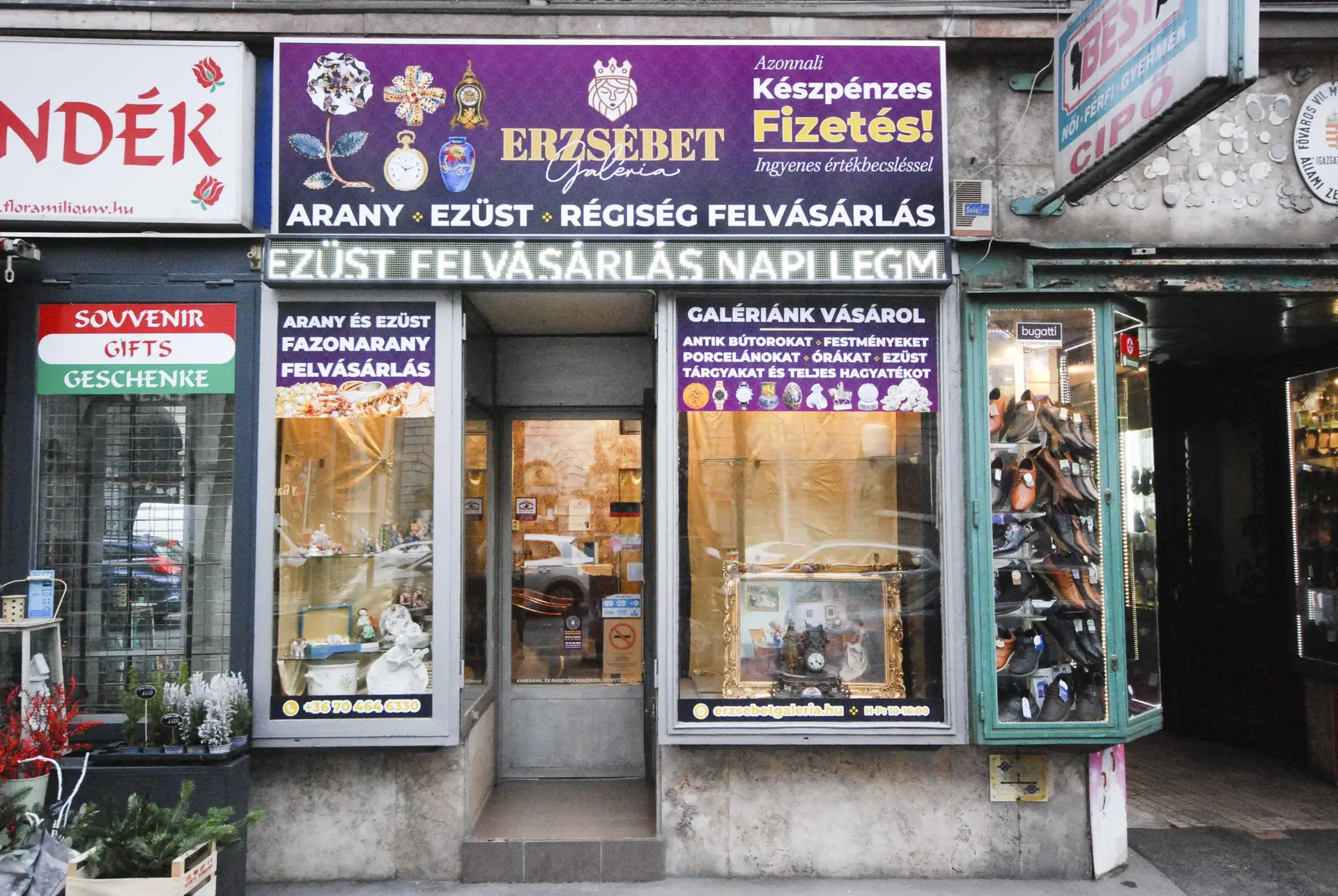Az Erzsébet Galéria budapesti üzlete